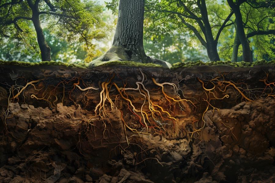 Microscopic view of fungal hyphae during the growth phase