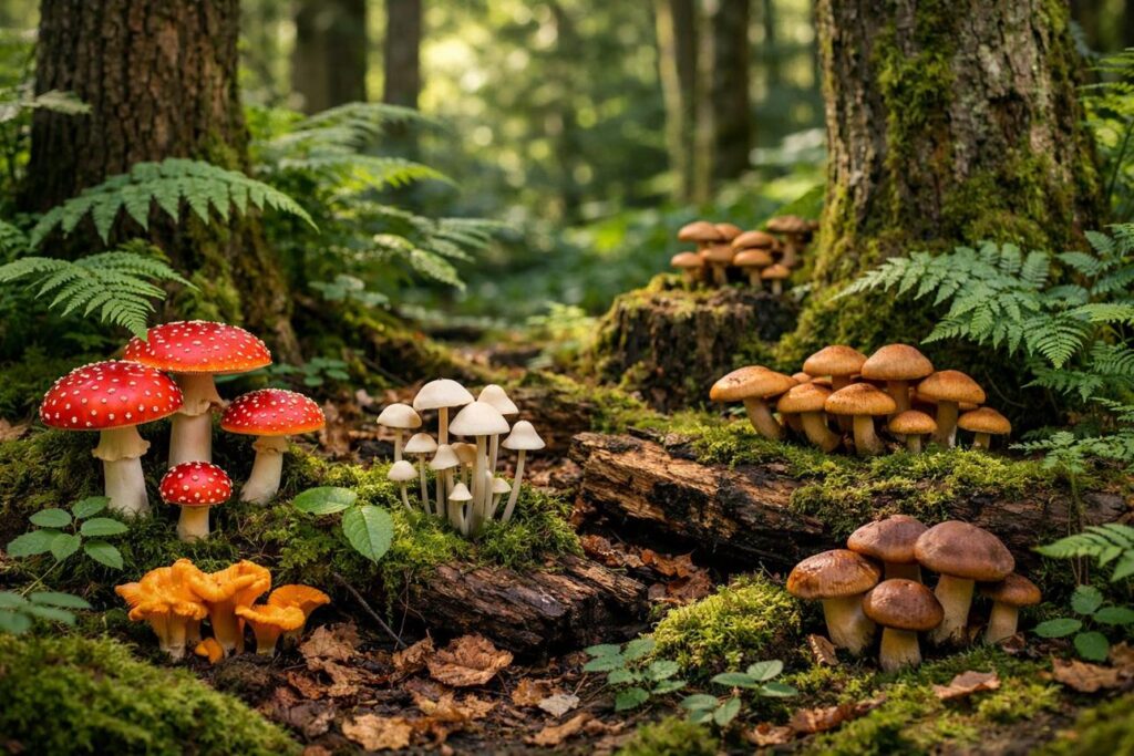 Healthy forest ecosystem supported by diverse fungal communities